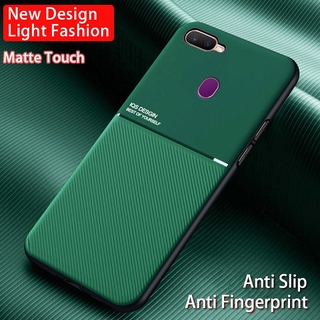 （Ready Stock）OPPO A12 A7 A5s Matte Phone Case Fashion Hard Soft Anti Shock Shockproof Casing TPU New Leather Magnetic Cover