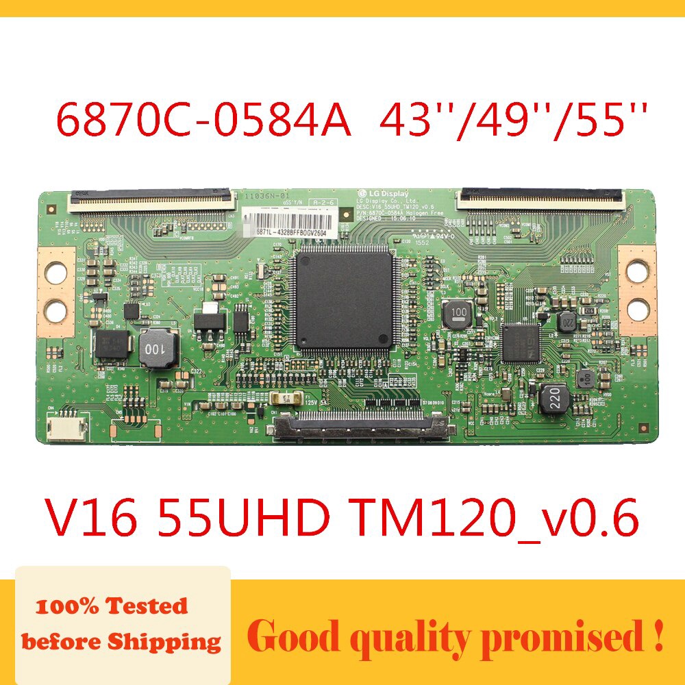 บอร์ด Tcon 6870C-0584A สําหรับทีวี 43 นิ้ว 49 นิ้ว 55 นิ้ว V16 55UHD TM120_v0.6 Philips Vizio SONY LG แท้ วงจรรวม t-con 6870C-0584A