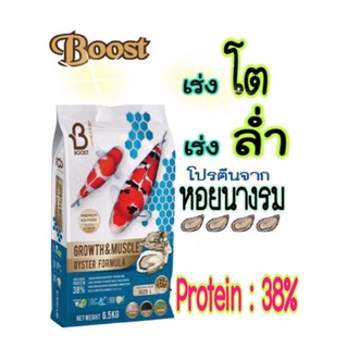 💥 อาหารปลาบูสท์ (BOOST) เร่งโต เร่งล่ำ สูตรผสมหอยนางรม ถุงขนาด 6.5 kg.