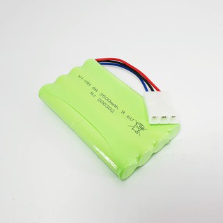 แบตเตอรี่ รถบังคับวิทยุ ขนาด 9.6 V 3500 mAh  สามสาย แจ็คขาว สำหรับรถดริฟท์ ขนาด 1:10