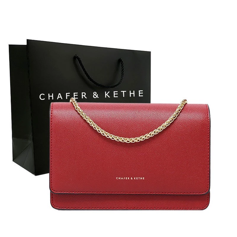 CHAFER&KETHE(ของแท้) กระเป๋าสะพายข้าง แฟชั่นผู้หญิง สายโซ่กระเป๋าสะพายไหล่