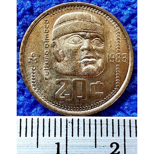 เหรียญ​ต่างประเทศ​ แม็กซิโก​ Mexico, 20 Centavos, ใช้แล้ว, # 0886T
