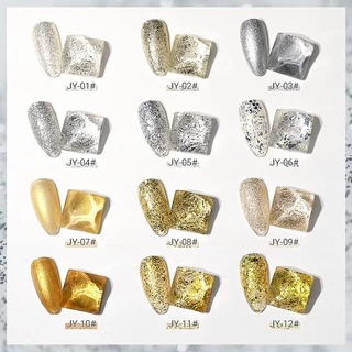 AS สีเจล สีทาเล็บ กากเพชร กลิตเตอร์ เฉดเงิน-ทอง รหัส JY 01-12 15ml.
