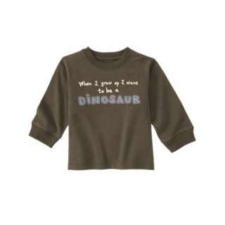 พร้อมส่ง เสื้อแขนยาว when I grow up I want to be a DINO ไซส์ 3T แท้จาก Shop USA