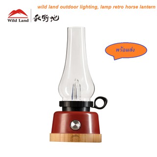 ตะเกียงแคมป์ปิ้ง ตะเกียงLED ตะเกียง wild land outdoor lighting, lamp retro horse lantern, camping