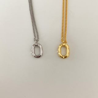 A.piece สร้อยนิกเกิลฟรี สร้อยชุบเงิน [nickel free] matt necklace (199)