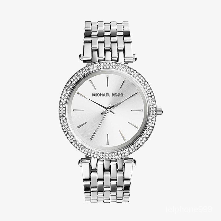 MICHAEL KORS นาฬิกาข้อมือผู้หญิง รุ่น MK3190 Darci Silver Dial Pave Bezel - Silver
