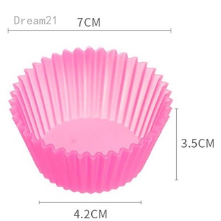 Dream21 Silicone Muffin Cup Round 7cm Cake Cup 9 Color Baking Silicone Mold Egg Tart Mold Small Cake Mold