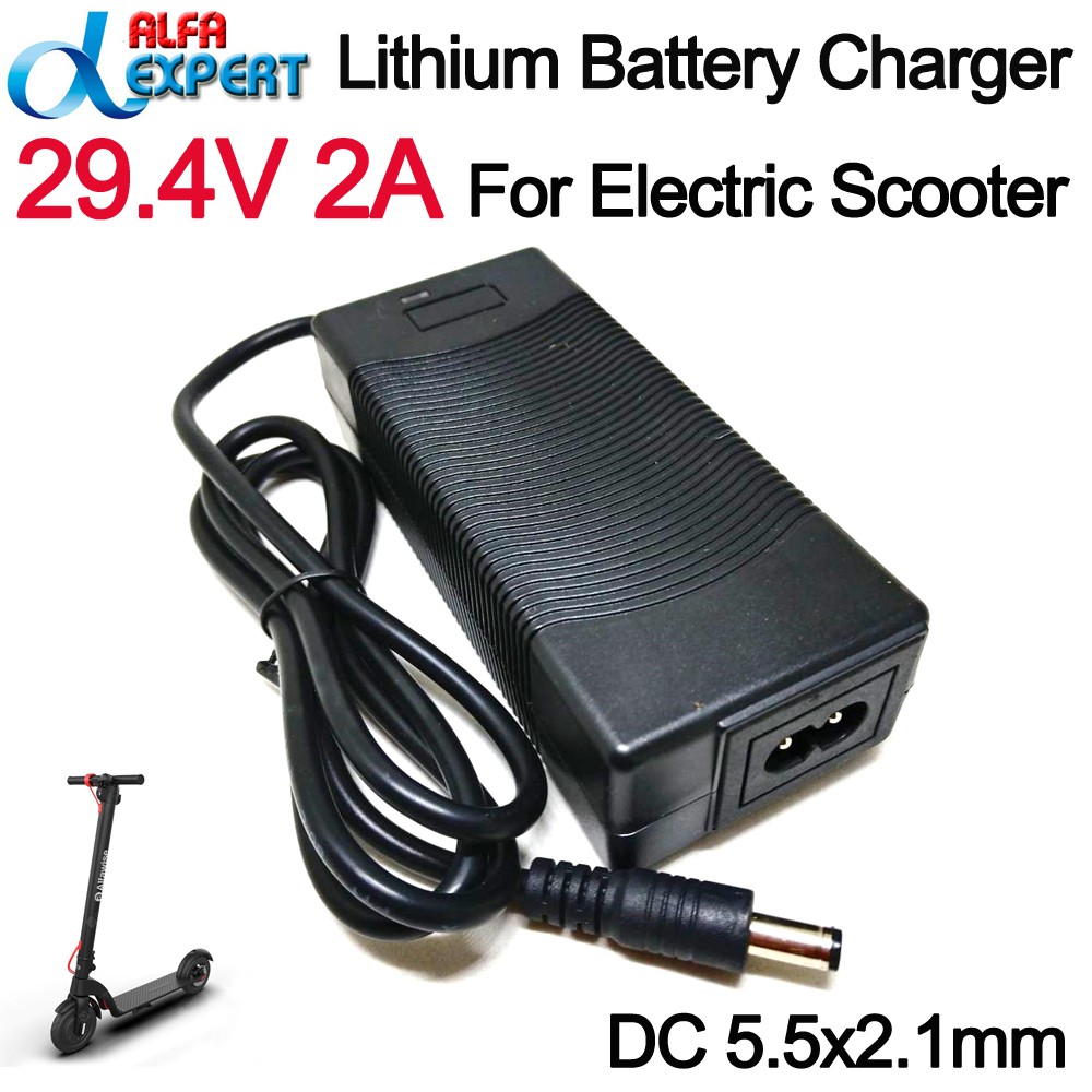 อะแดปเตอร์ ชาร์จไฟ Lithium Battery Charger 29.4V 2A หัวขนาด DC 5.5 * 2.1mm สำหรับ สกู๊ตเตอร์ไฟฟ้า (E