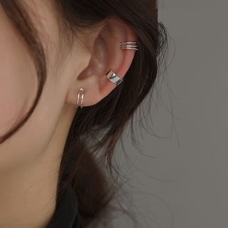 ที่หนีบหู 1 Pair Ear Clip โดยไม่ต้องเจาะ Earring S925 Silver Plated Jewelry