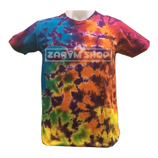 เสื้อมัดย้อม สีไม่ตก แขนสั้น Rainbow Crumple @zarymshop