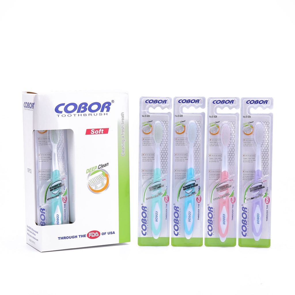 แปรงสีฟัน Cobor ขนนุ่ม ออกแบบมาทำความสะอาดลิ้นโดยเฉพา สินค้าขายดี ขายยกกล่อง