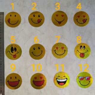 สติ๊กเกอร์อมยิ้ม 6.2mm. สะท้อนแสง สไมลี่ย์ Smilingly Smile Stickers