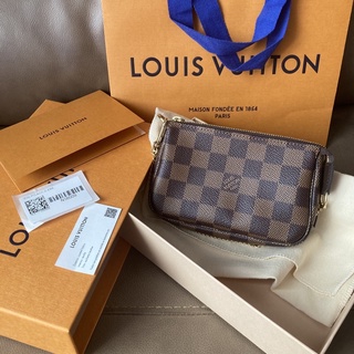 New! LV Damier Ebene Mini Pochette DC21 ใบเสร็จปี2022