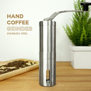 เครื่องบดเมล็ดกาแฟ มือ สแตนเลส อุปกรณ์บดเมล็ดกาแฟ ที่บดเมล็ดกาแฟ Stainless steel hand coffee grinder Simple แบบ พกพา