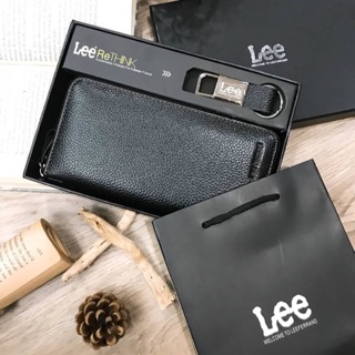 👍🏻 พร้อมส่งความสวย Value Pack! ซื้อ1ได้ถึง2! NEW LEE Long Wallet With Leather Key Chain 🍭