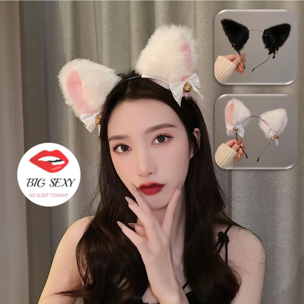 ที่คาดผมหูแมว ขนเฟอร์กระต่ายแท้ ฟูฟ่องน่ารัก S-623 ขายส่ง