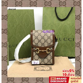 New Gucci horsebit phone bag brown ของแท้