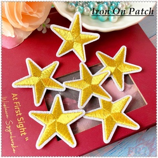 ❣️ แผ่นรีดติดเสื้อ: Gold Star ❣️แผ่นแพทช์รีดติดเสื้อ รูปหมวก กระเป๋า รองเท้า Diy สําหรับตกแต่งเสื้อผ้า 1 ชิ้น