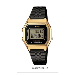 Casio Standard นาฬิกาข้อมือผู้หญิง สายสแตนเลส รุ่น LA680WEGB-1A - สีทอง ของแท้ 100%