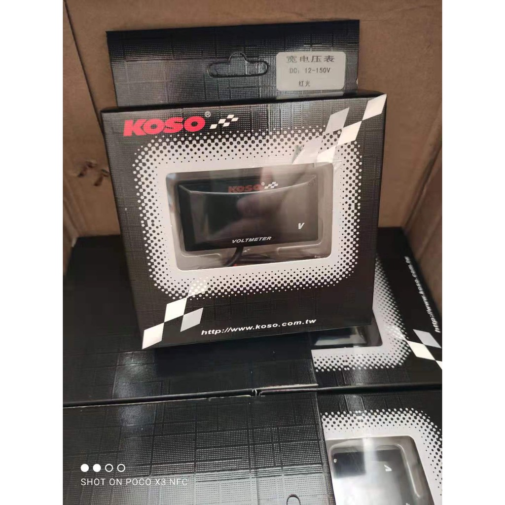 KOSO LED Digital Voltmeter Voltage Meter Car Motorcycle Volt Tester Detector DC 12V Capacity Monitor