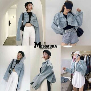 Jacket jean ทรง oversize หน้าสั้นหลังยาว