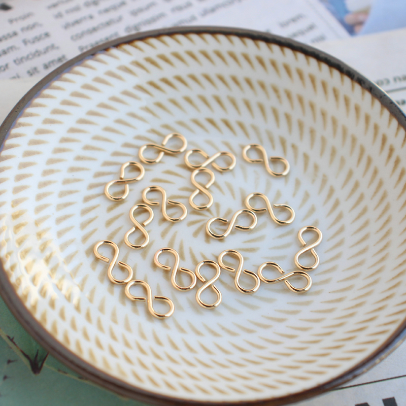 การเชื่อมต่อหัวเข็มขัดอุปกรณ์ DIY 14k ทองแดง Clad Gold รูป 8 หัวเข็มขัดไม่จํากัด Atoda การเชื่อมต่อแ