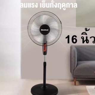 Moidnei  พัดลม 16 นิ้ว 5ใบพัด (สีดำ) พัดลมตั้งพื้น พัดลมตั้งโต๊ะ พัดลมตั้งโต้ะ พัดลมตั้งพื้่น พัดลมระบายอากาศ