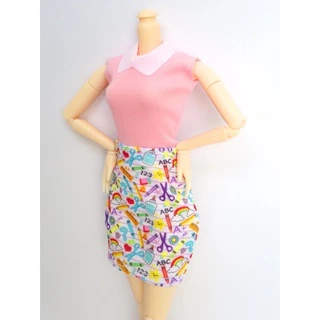 เสื้อผ้าตุ๊กตาชุดลำลอง ชุดกระโปรงCasual สั้น/พลีท สำหรับความสูง 30cm