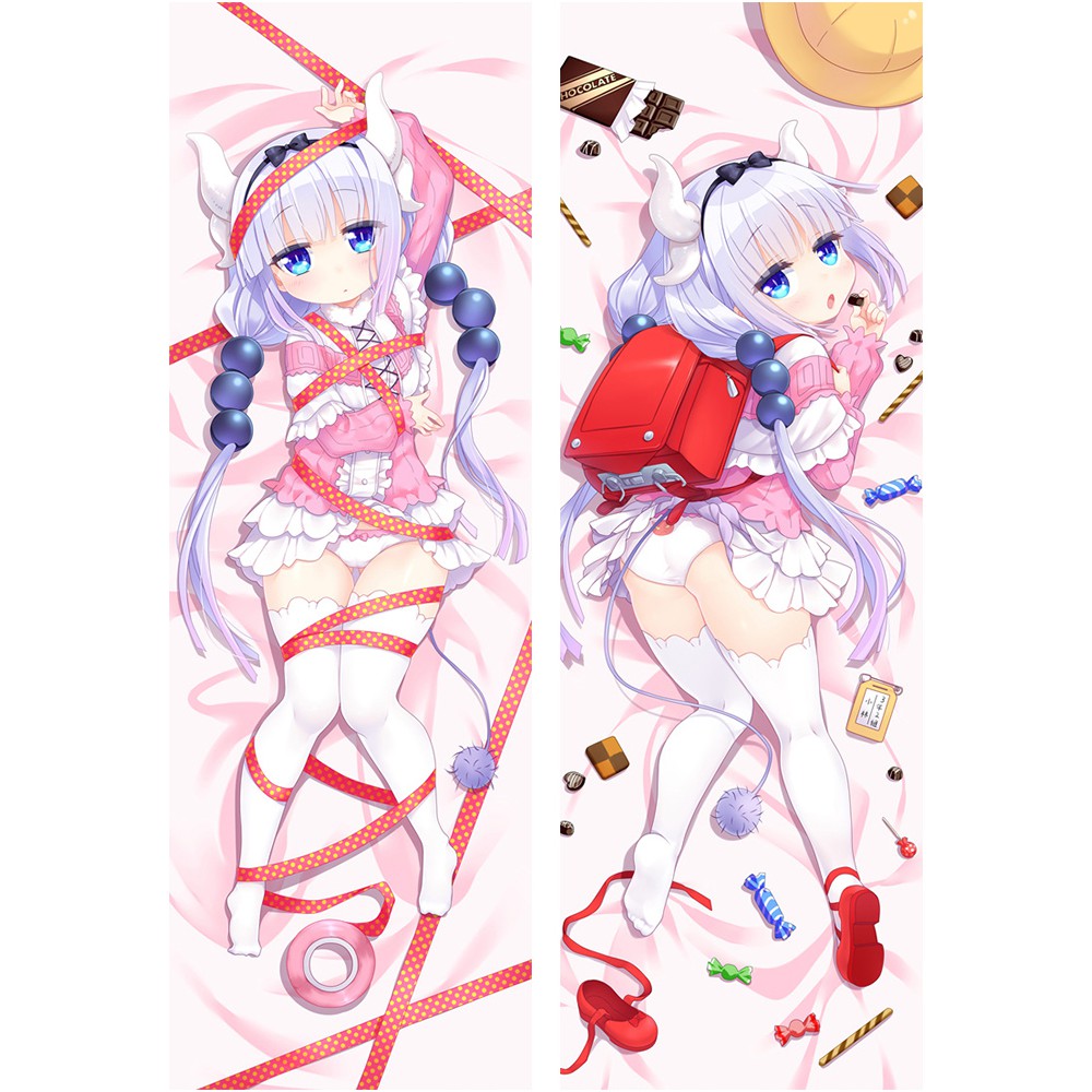 Hot Japanese Anime Miss Kobayashis Dragon Maid Kanna Kamui Tohru Hugging Body Dakimakura Pillow 1226