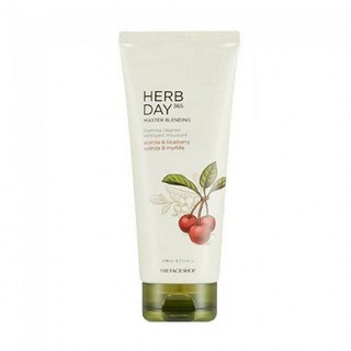 THE FACE SHOP HERB DAY 365 MASTER BLENDING FACIAL FOAMING CLEANSER ACEROLA & BLUEBERRY