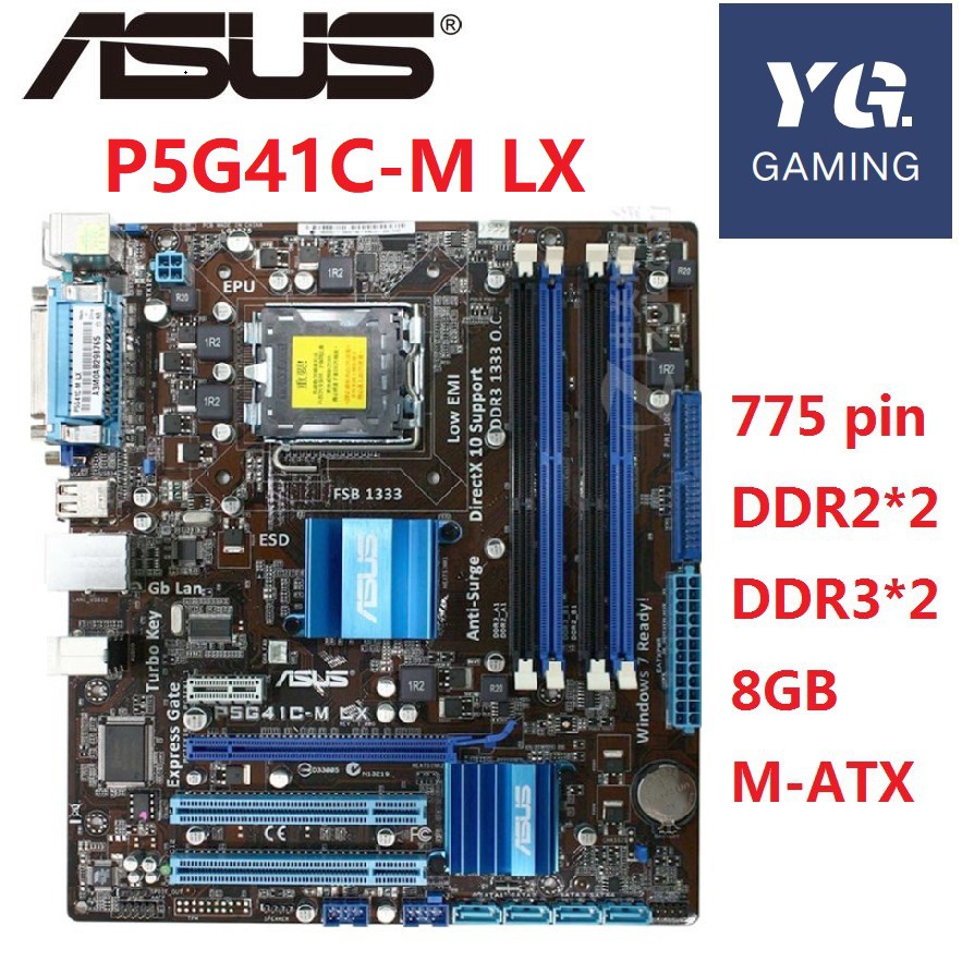 Asus P5G41C-M LX Desktop Motherboard G41 Socket LGA 775 Q8300 DDR2/3 8G u ATX UEFI BIOS Original Used Mainboard On Sale2