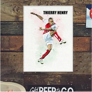 โปสเตอร์ ผ้าแคนวาส เธียร์รี อองรี (3)  THIERRY HENRY ตำนาน Arsenal ภาพวาด ศิลปะ นักบอล นักฟุตบอล