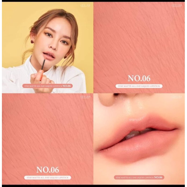 ลิป Jovina รุ่น stay matte all day ของแท้ 100% เบอร์ 6 มาใหม่