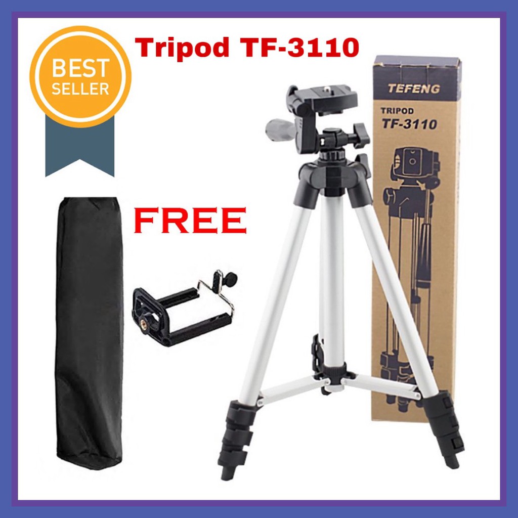 ขาตั้งกล้อง ขาตั้งมือถือ ไม้เซลฟี่ Tripod รุ่น TF-3110 ขาตั้งโทรศัพท์ รุ่น 3 ขา (แถมฟรี หัวต่อสำหรับมือถือ)