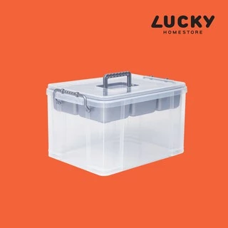 LUCKY HOME กล่องเครื่องมือมีฝาปิดและหูหิ้ว HK-09ขนาด (กว้าง x ยาว x สูง): 32 x 23.2 x18.5 cm (9 L)
