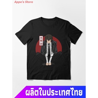 Appes Store COD BSD Bungou Stray Dogs Dazai Essential T-Shirt เสื้อยืดพิมพ์ลาย เสื้อยืดคู่รัก