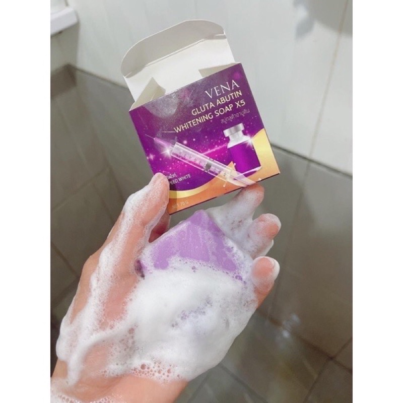 VENA💜สบู่กลูต้าอาบูติน👉🏻Vena gluta abutin whitening soapX5