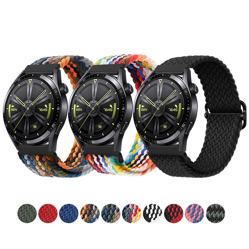 [MY]Huawei, Samsung, Garmin, Fossil Smartwatch Braided loop Strap Adjustable Elastic Band-20 & 22mm