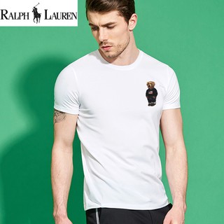 ralph lauren เสื้อยืดแขนสั้นผ้าฝ้ายระบายอากาศสําหรับผู้ชาย