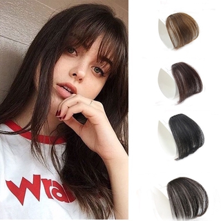 MERISI HAIR 4 สีคลิปในผม Bangs แฮร์พีซผมปลอมสังเคราะห์ผมบางกิ๊บในส่วนขยายของผมส่วนขยายของผม Air Bang คลิปธรรมชาติในการต่อผมขอบด้านหน้า