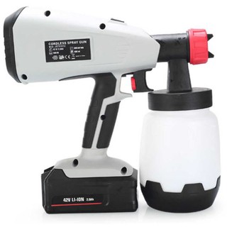 JOUSTMAX มือถือ 42V 500W Li-Ion High Pressure Spray Gun ไฟฟ้าชาร์จสเปรย์หัวฉีดปรับได้เครื่องสเปรย์