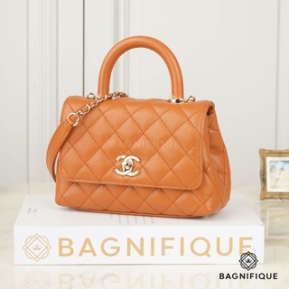 CHANEL COCO 7.5 CARAMEL CAVIAR GHW MICROSHIP