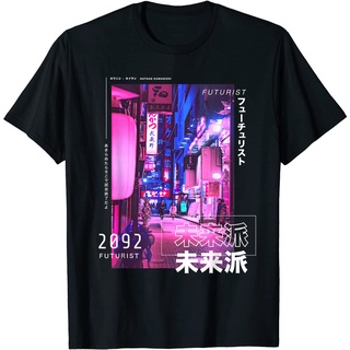 เสื้อยืดคอกลมcrew neckเสื้อยืด พิมพ์ลายกราฟฟิค Cyberpunk Tokyo Streetwear สไตล์ญี่ปุ่น สําหรับผู้หญิงS-4XL