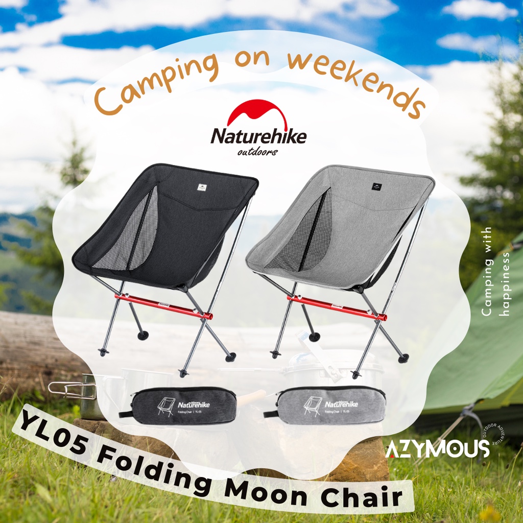 เก้าอี้พับ Naturehike YL05 Folding Moon Chair เก้าอี้พกพา สำหรับตั้งแคมป์ ถอดเก็บขนาดเล็ก น้ำหนักเบา