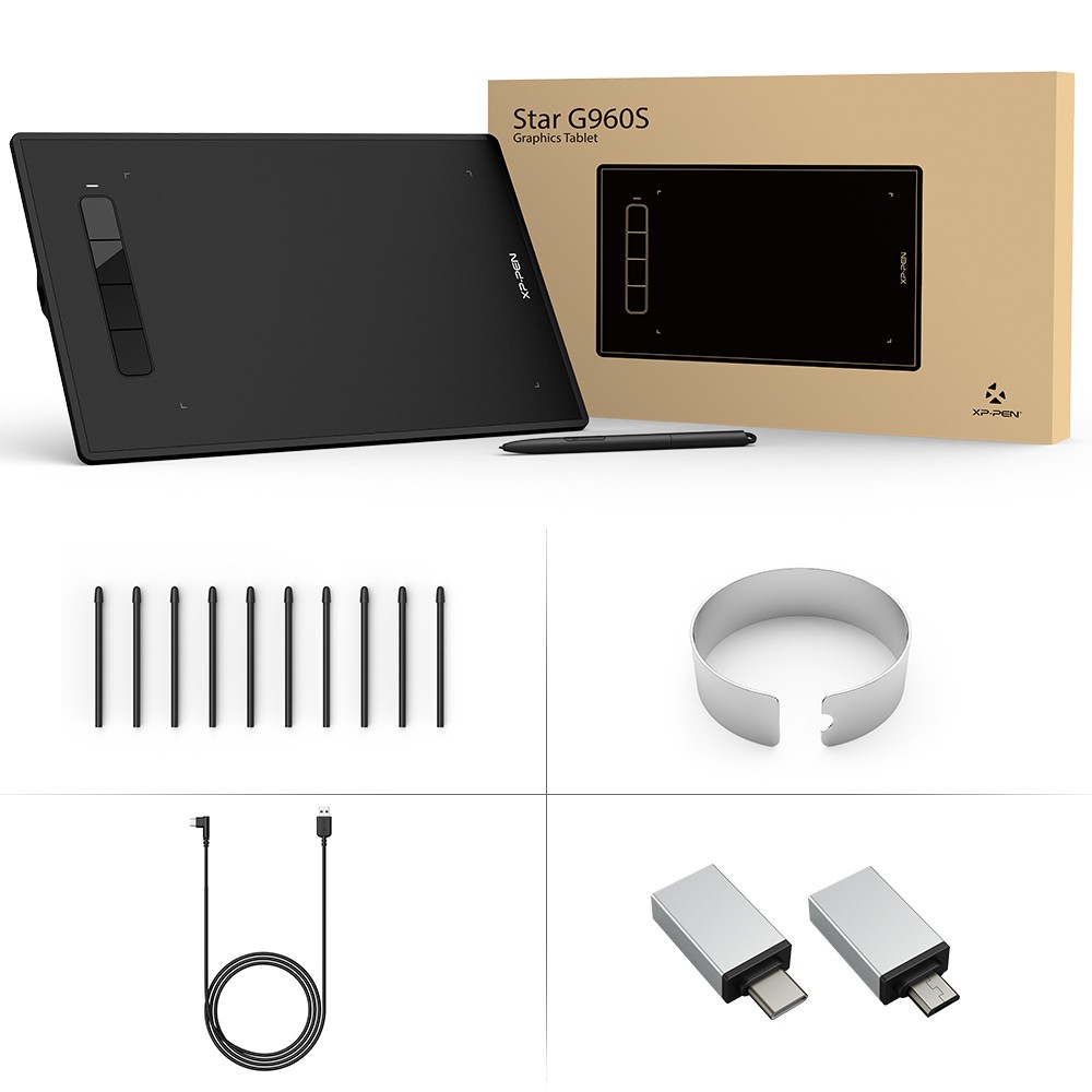 XPPen Star G960S แท็บเล็ตวาดภาพกราฟิก ปากกาดิจิทัล รองรับอุปกรณ์ Android รองรับ Tlit  & 8192 ปากกา