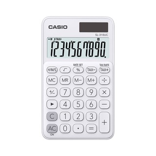 Casio Calculator เครื่องคิดเลข  คาสิโอ รุ่น  SL-310UC-WE แบบสีสัน ขนาดพกพา 10 หลัก สีขาว