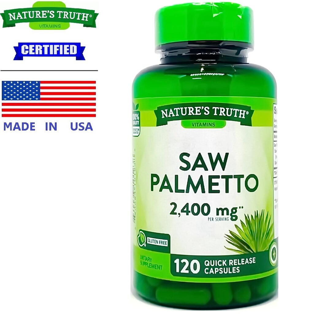 เนเจอร์ ทรูทร์ ซอว์ พอลเมตโต 2400 mg/s x 120 เม็ด Nature’s Truth Saw Palmetto DSCT / กินกับ แอสต้าแซนทีน ถังเช่า คอดี...