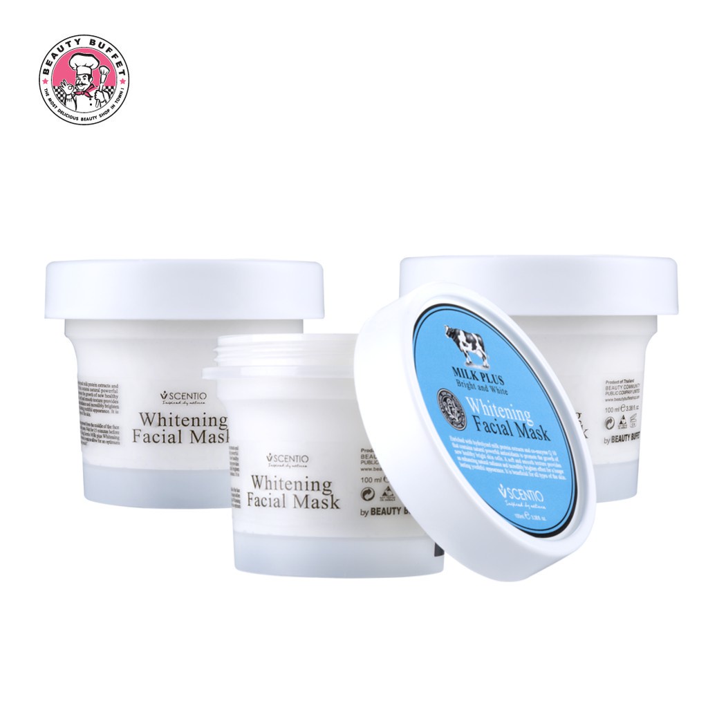 [แพ็ค3 ราคาพิเศษ] BEAUTY BUFFET SCENTIO MILK PLUS WHITENING Q10 FACIAL MASK -  (100ML.)