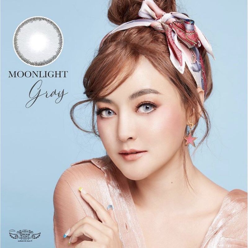 Moonlight Gray (1) สีเทา ตาฝรั่ง เทา Dream Color1 Contact Lens Bigeyes คอนแทคเลนส์ ค่าสายตา สายตาสั้น แฟชั่น